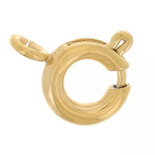 6 mm Spring Clasps - 304 Stainless Steel, Gold-Plated x10