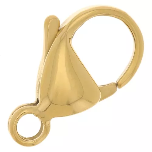 15mm 304L Stainless Steel Lobster Clasps - Gold Tone x10