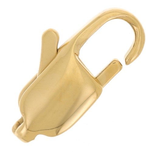15 mm long snap hooks - Gold-plated 316L stainless steel x10