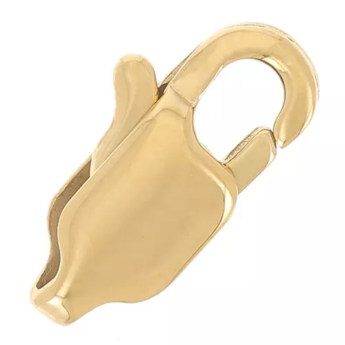 11 mm long carabiner clasps - 304L gold-plated stainless steel x10