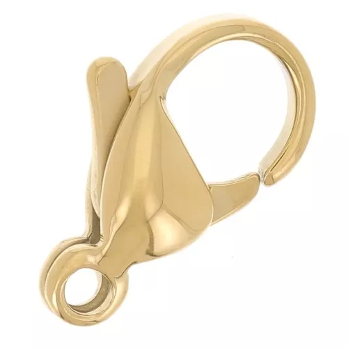 12mm 304L Stainless Steel Lobster Clasps - Gold Tone x10