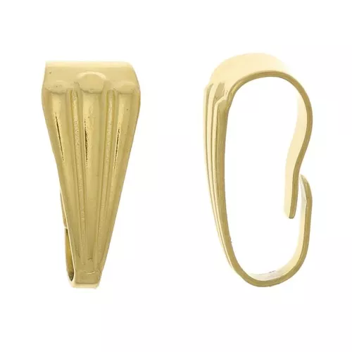 8.5mm 304 stainless steel pleated effect bails - Gold x10