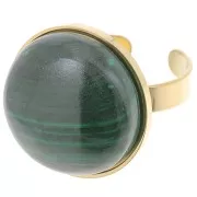 20mm Stainless steel 304 Adjustable ring for flat back cabochon - Gold Tone x1