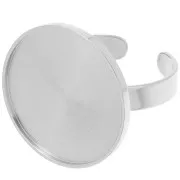 20mm Stainless steel 304 Adjustable thin ring for flat back cabochon x1