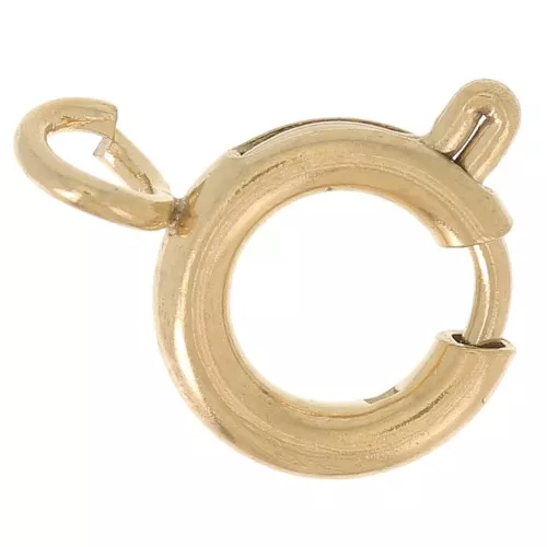 8mm 316L Stainless Steel Spring Clasp with Open Ring - Gold Tone x1