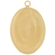 25x18mm Stainless steel 304 Oval pendant for flat back cabochon - gold tone x1|raw }}