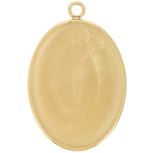 25x18mm Stainless steel 304 Oval pendant for flat back cabochon - gold tone x1