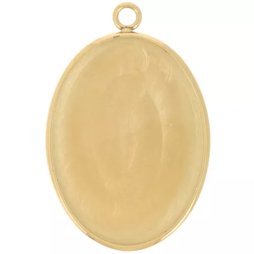 25x18mm Stainless steel 304 Oval pendant for flat back cabochon - gold tone x1
