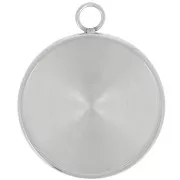 20mm Stainless steel 304 Round pendant for flat back cabochon x1