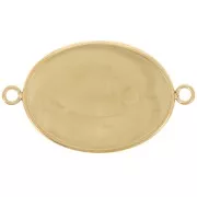 25x18mm Stainless steel 304 Oval spacer for flat back cabochon - Gold Tone x1