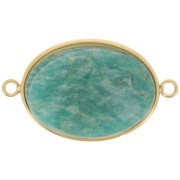 25x18mm Stainless steel 304 Oval spacer for flat back cabochon - Gold Tone x1