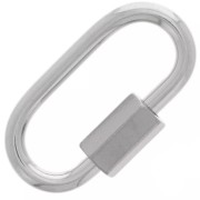 Oval screw clasp 21x11 mm - 304 stainless steel x1|raw }}