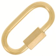 Oval screw clasp 21x11 mm - 304 Gold stainless steel x1