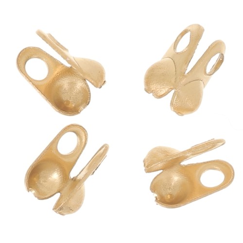 1.5mm Stainless steel 304 Ball Chain Crimp Connector - Gold Tone x4