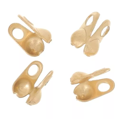1.5mm Stainless steel 304 Ball Chain Crimp Connector - Gold Tone x4