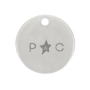 6mm Personalized round charms with logo - thickness 0.8mm x100