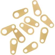 8x4 mm Oval Clasp Pins - 304 Stainless Steel, Gold-Plated (10-pack)