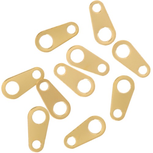 8x4 mm Oval Clasp Pins - 304 Stainless Steel, Gold-Plated (10-pack)