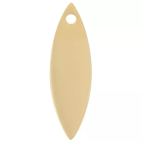 16x5mm - 316L Stainless Steel navette Charm - Gold Tone x1