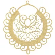 41mm filigree effect Pendant - oriental pattern - Stainless steel 316L - GOLD x1