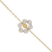 304L Stainless Steel Gemstone Flower cable Chain - Labradorite x50cm
