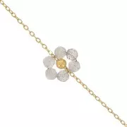 304L Stainless Steel Gemstone Flower cable Chain - Labradorite x50cm