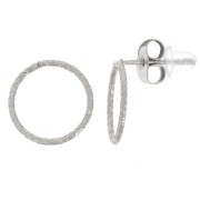12mm 304L stainless steel diamond effect hollow circle earstuds x2