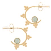 19mm 316L stainless steel ethnic open hoop for 4mm cabochon - Gold x2