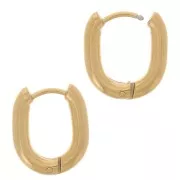 16x13mm 304L Stainless Steel leverback hoop earrings x2