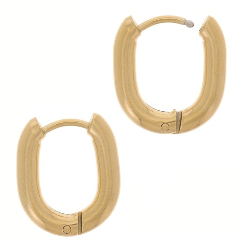 16x13mm 304L Stainless Steel leverback hoop earrings x2