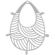 32x25mm Stainless steel 316L Drop pendants - 5 closed rings x2|raw }}