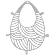 32x25mm Stainless steel 316L Drop pendants - 5 closed rings x2