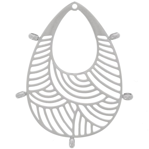 32x25mm Stainless steel 316L Drop pendants - 5 closed rings x2