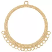 44mm Stainless steel 316L Round hollowed-out pendant multi-hole - Gold x2