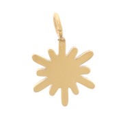11x7mm Stainless Steel 316L North Star Charm - Gold x1|raw }}