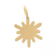 11x7mm Stainless Steel 316L North Star Charm - Gold x1
