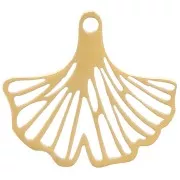 11x12mm Stainless steel 316L Openwork Ginkgo leaf charm - Gold x1