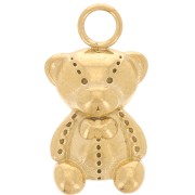 304L stainless steel Teddy Bear Charm - Gold x1