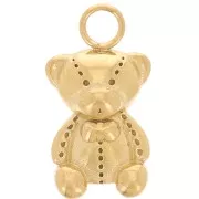 304L stainless steel Teddy Bear Charm - Gold x1