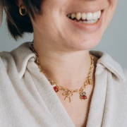 304L stainless steel Teddy Bear Charm - Gold x1