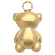 304L stainless steel Teddy Bear Charm - Gold x1