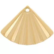 15x20mm Stainless steel 316L Fan charm with pleated effect - Gold x1