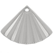 15x20mm Stainless steel 316L Fan charm with pleated effect x1|raw }}