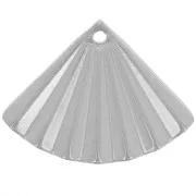 15x20mm Stainless steel 316L Fan charm with pleated effect x1