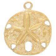 15mm Stainless steel 304L Charm Sand dollar irregular - Gold x1|raw }}