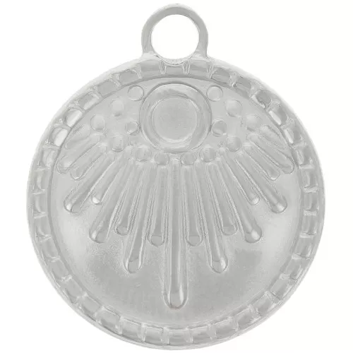 18mm 316L stainless steel round ethnic pendant - for 3mm cabochon x1