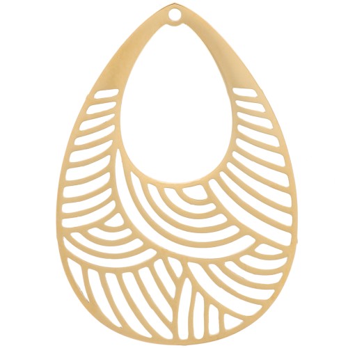 30x21mm Stainless steel 316L Drop pendant - Gold x1