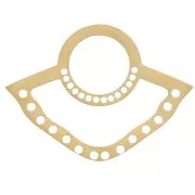 14x19mm Stainless steel 316L multi-hole Fan pendant for weaving - Gold x1