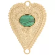 29x21mm 316L stainless steel Worked heart spacer for 8x6mm cabochon - gold x1