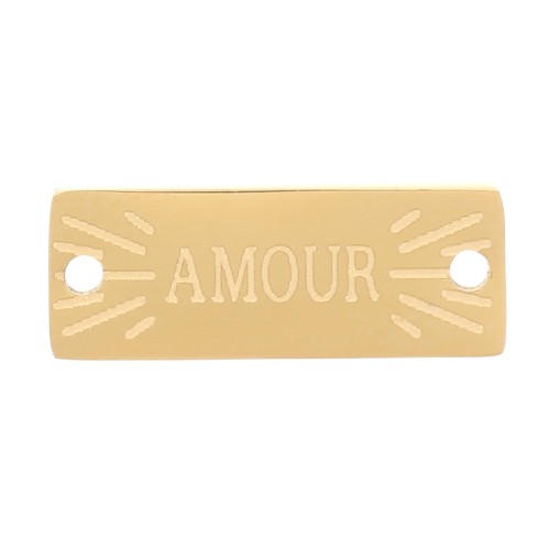 13x5mm 316L stainless steel Rectangular spacer - Amour - Gold x1